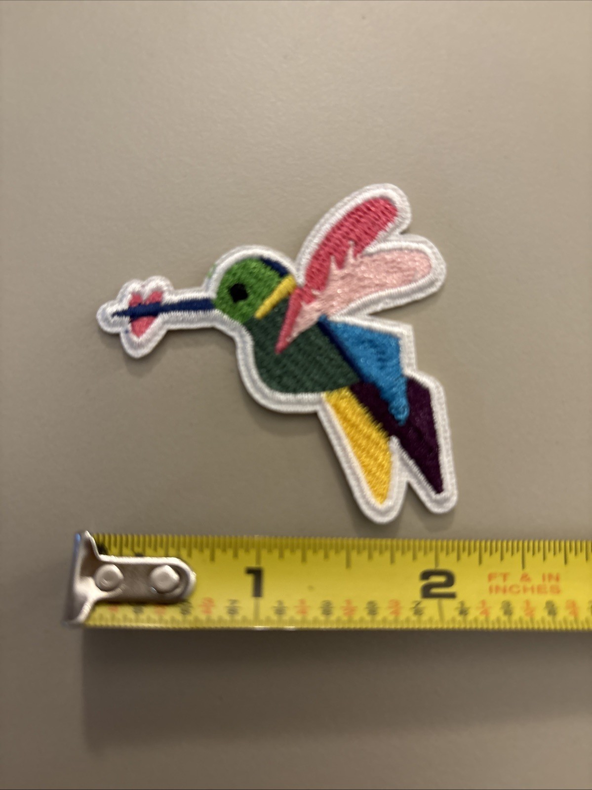 Humming Bird (Iron on patch) Nature Hiking Abstract Art Peaceful