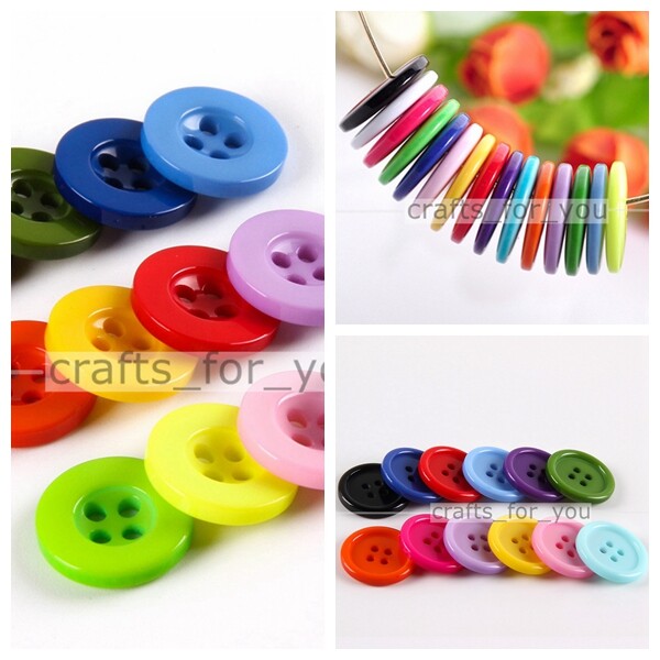 2-HOLE 4-HOLE COLOURED RESIN ROUND BUTTON FOR SEWING SCRAPBOOK HANDMADE CRAFTS