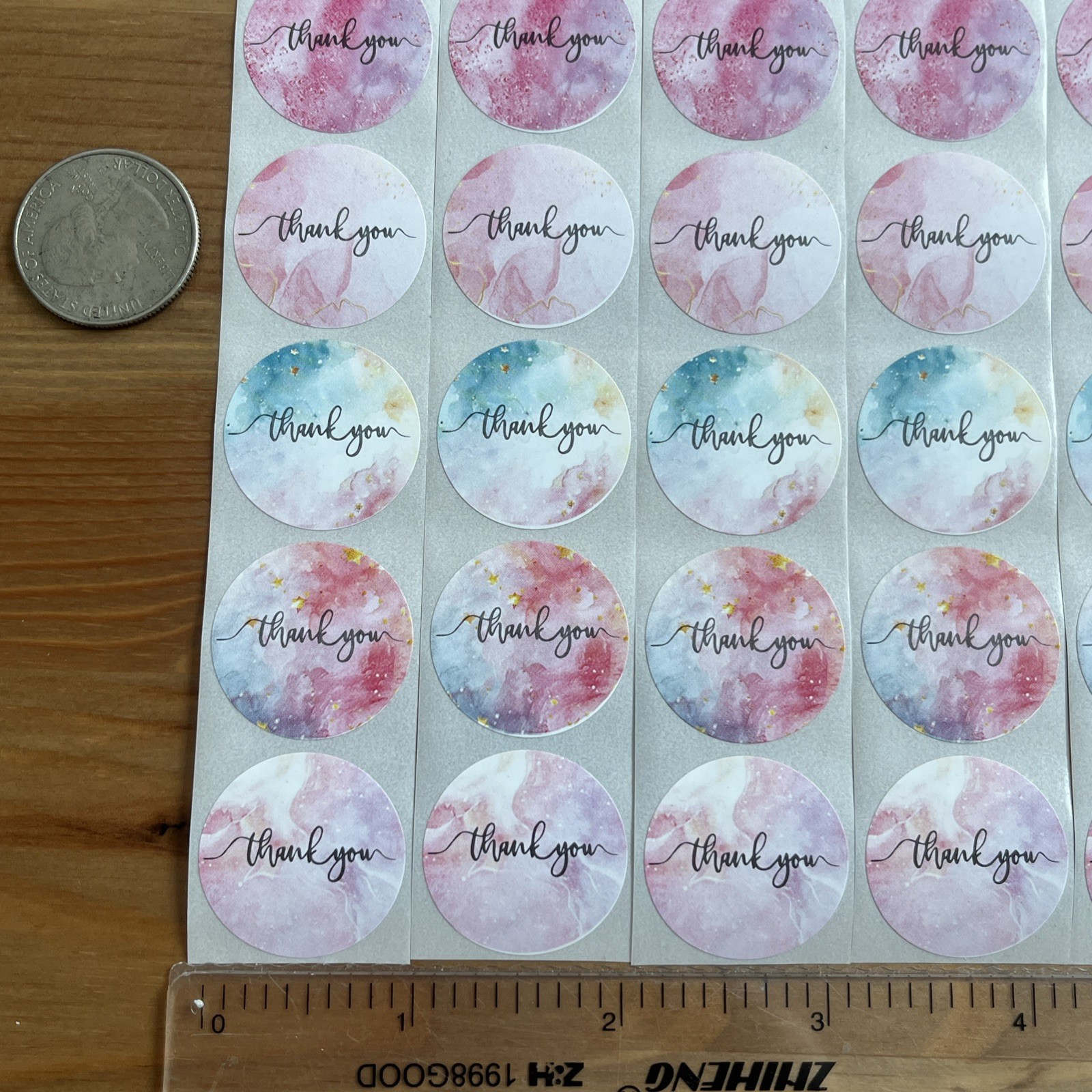 40pcs Cute Thank You Stickers 1 inch Small Business Decorate Envelopes Sealing
