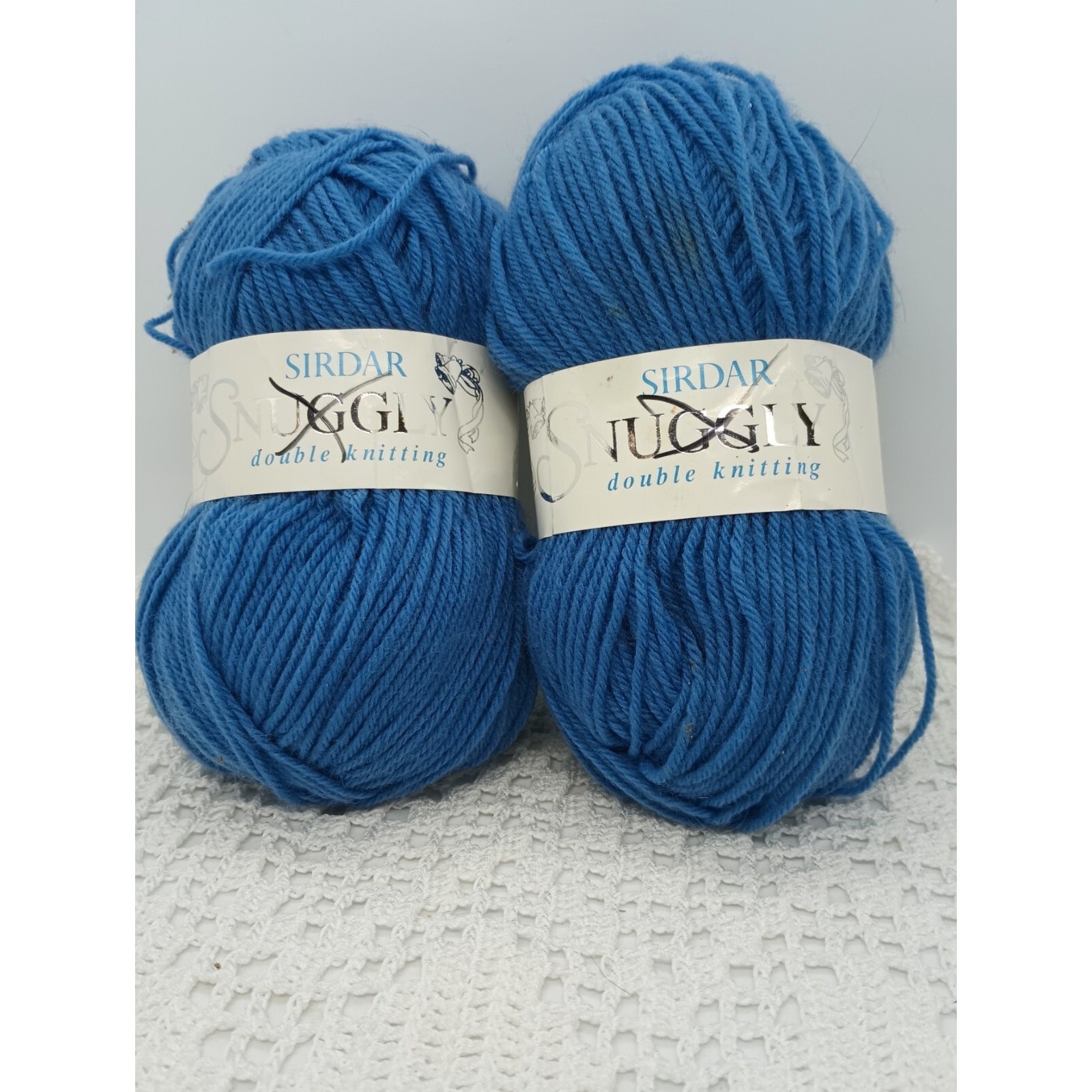 Sidar Snuggly Dble Knitting 2 Skeins 50g ea Acrylic Nylon Lot029 Blue Yarn Disc