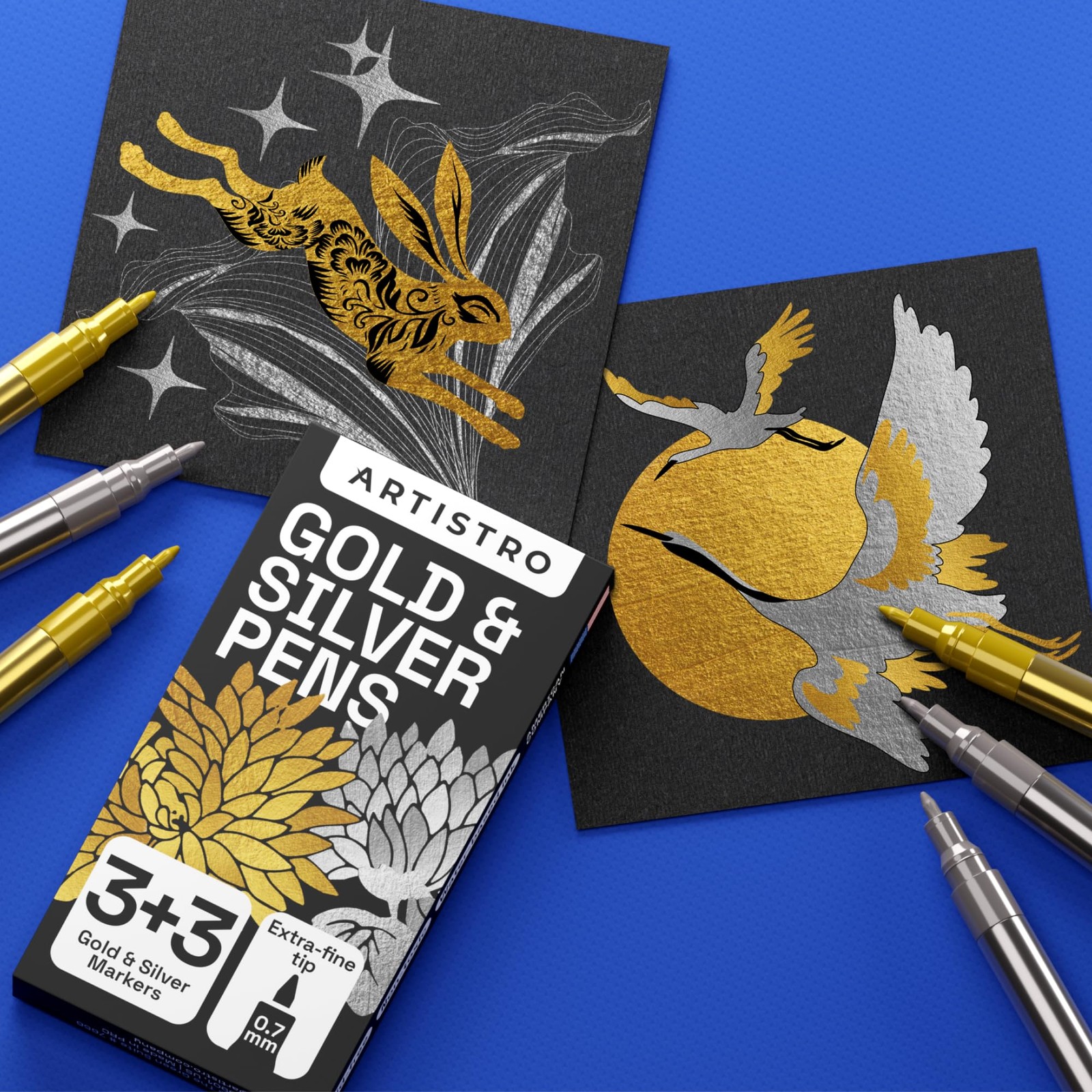 Acrylic Gold & Silver Paint Pens – 0.7mm Fine Markers for Cards & Ornaments