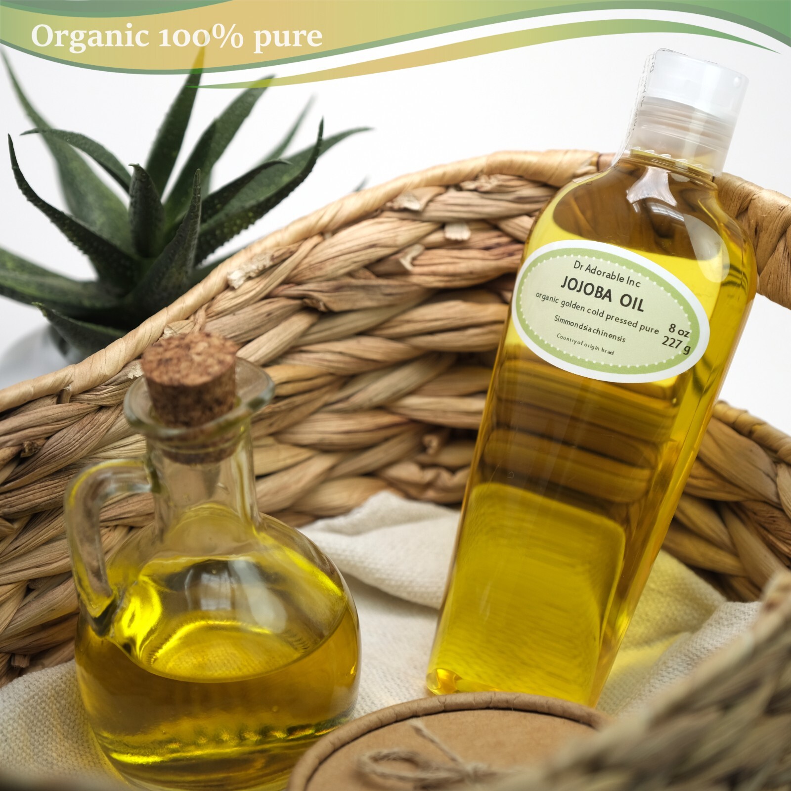 GOLDEN RAW JOJOBA OIL COLD PRESSED ORGANIC 100% PURE UNCUT FRESH