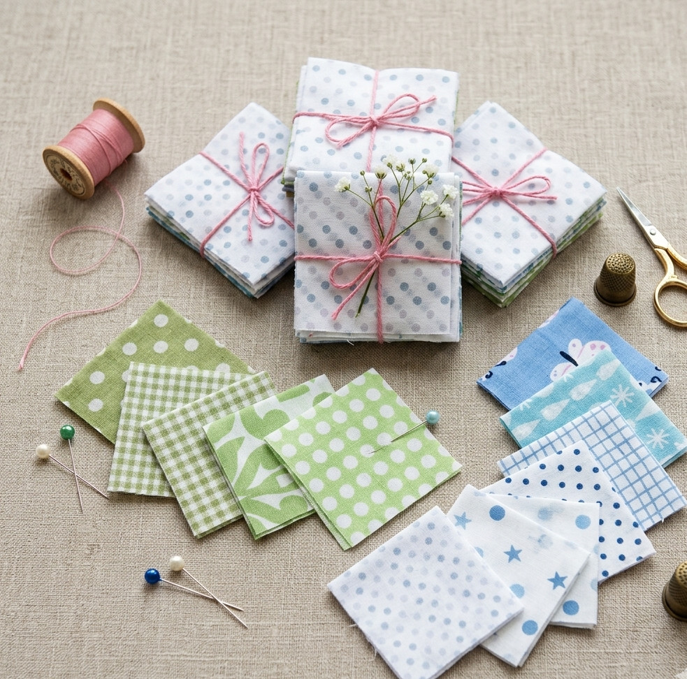 336pcs Clover&Cornflower pre cut mini charm pack 2.5”squares cotton fabric quilt