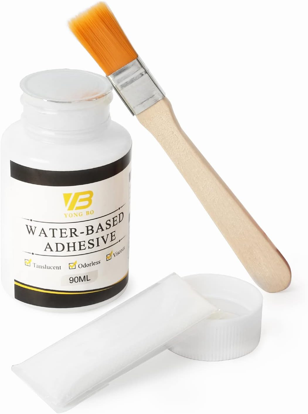 Gold Leaf Gilding Glue Set with Brush and Gloves Water Based Adhesive 90ml