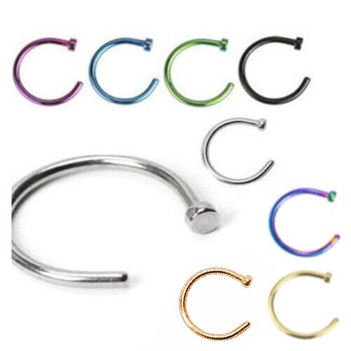 1pc 316L Surgical Steel Nose Hoop Wholesale Body Jewelry 22g 20g 18g 16g Rings