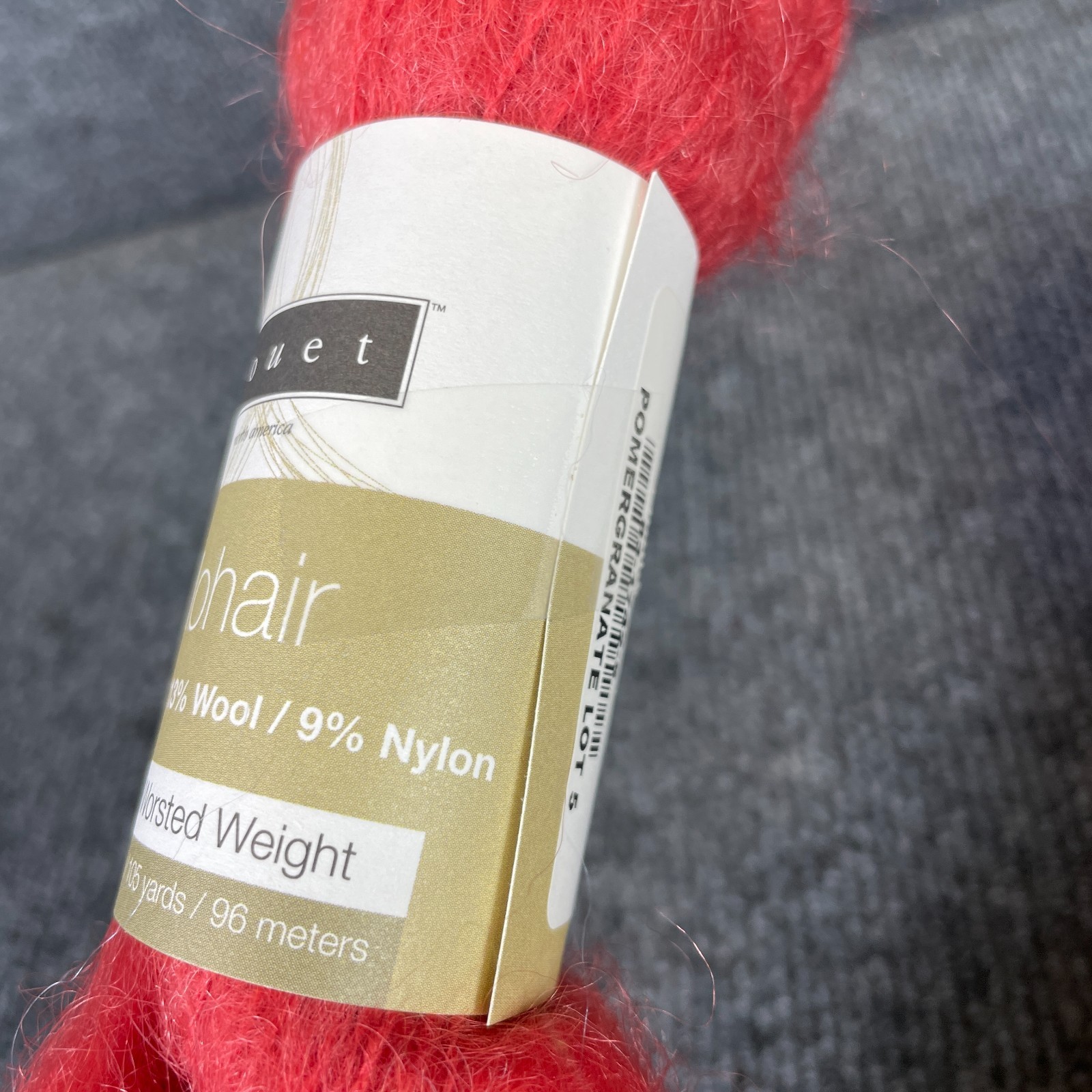 Louet MOHAIR Yarn Red 78% Mohair / 13% Wool / 9% Nylon 50g Lot of 2 Skeins