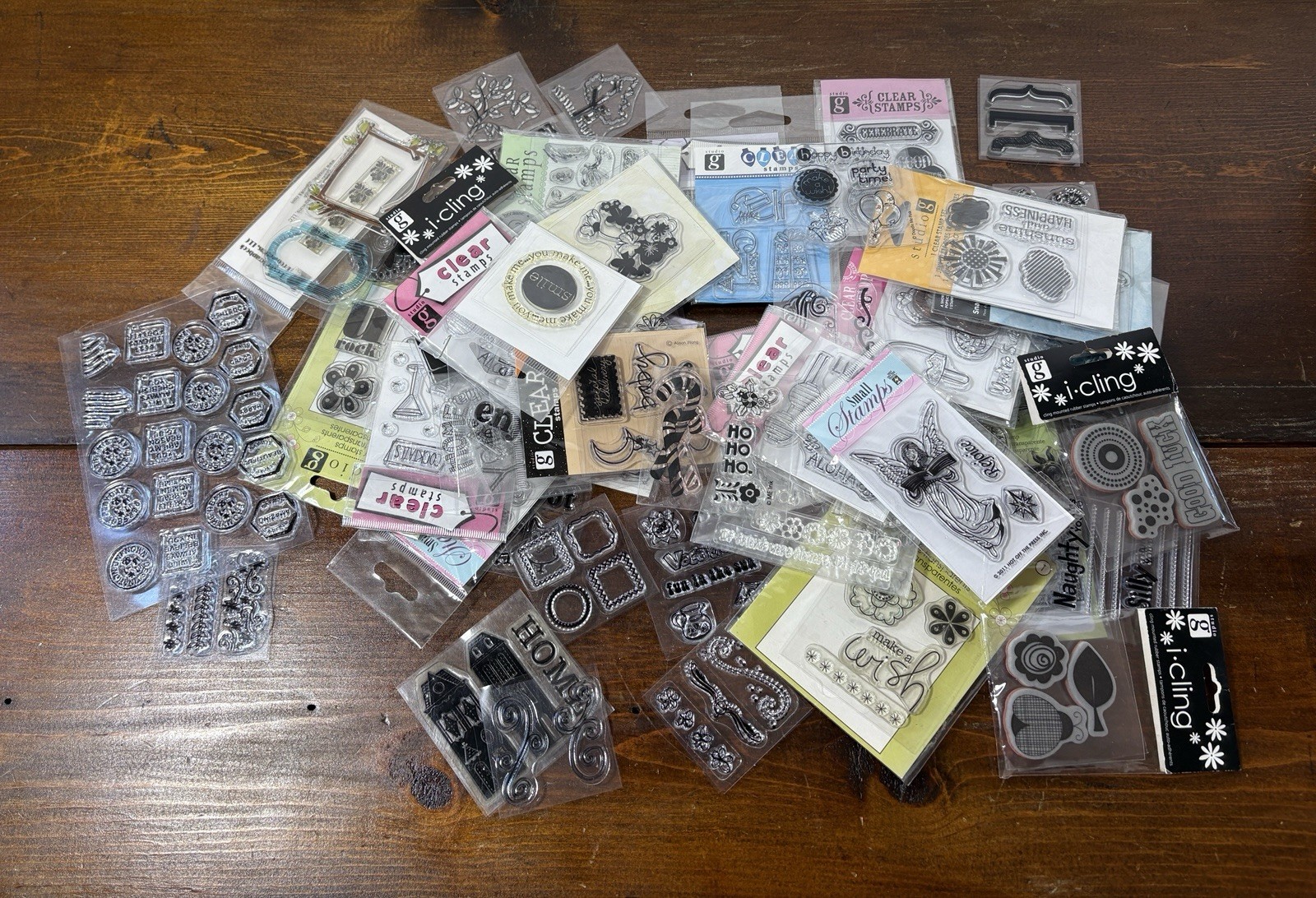 62 Packs of Cling Stamps Mixed Themes, Mixed Images Loads of STAMPS! Acrylic