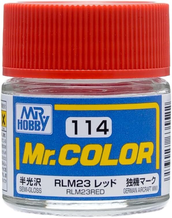 Mr. Hobby C114 Mr. Color Semi Gloss RLM23 Red Lacquer Paint 10ml – US