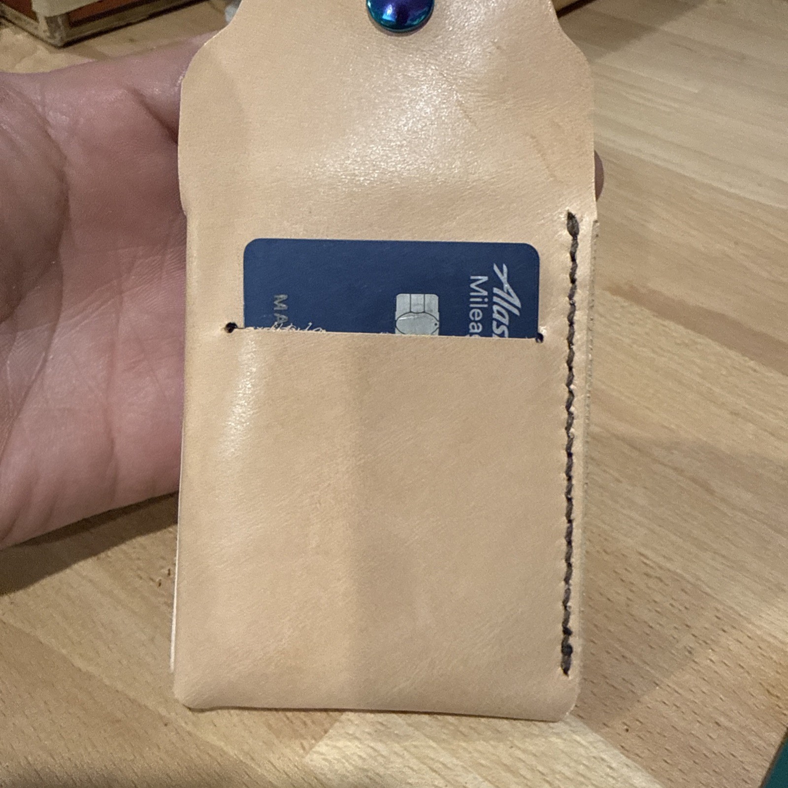 Handmade Leather Minimalist Wallet – Card Holder – Cash Wallet, brown