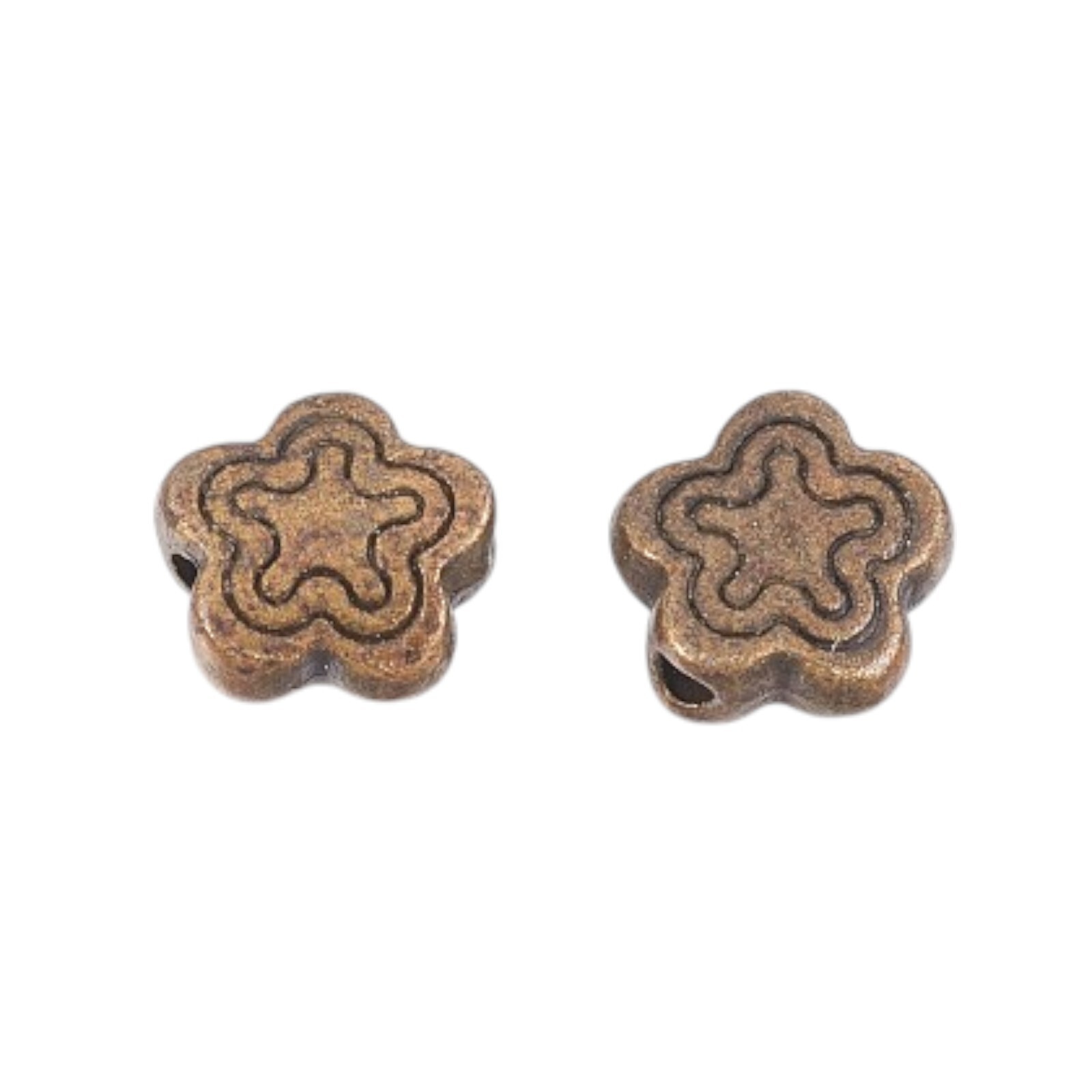 Tibetan Antique bronze Flower bead spacer 1mm hole 6X3mm lead free nickel free