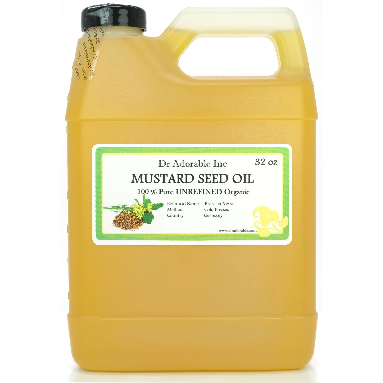 MUSTARD SEED OIL BY DR.ADORABLE ORGANIC 100 % PURE COLD PRESSED 2oz-UP TO 7LB