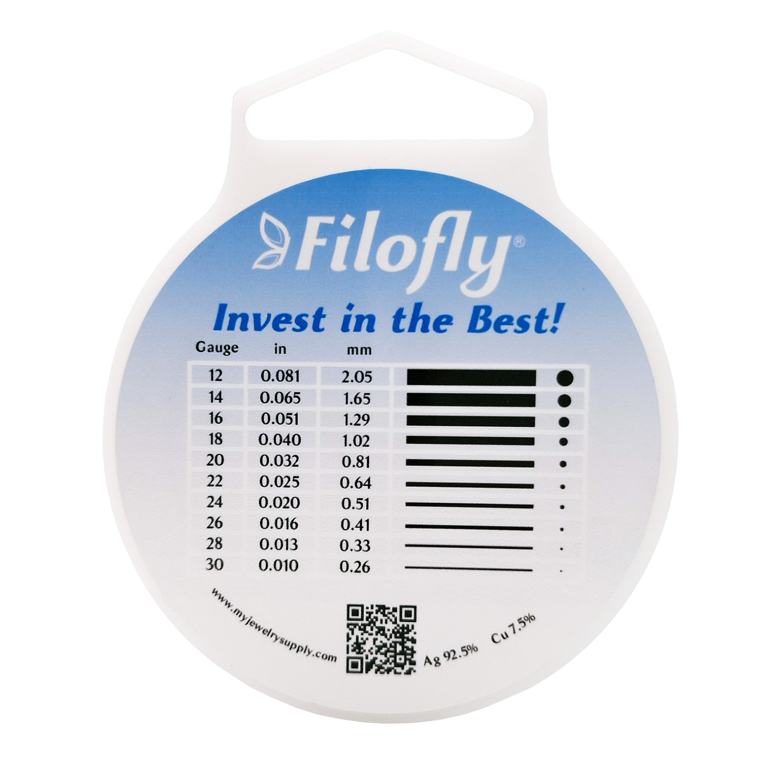 Filofly, 925 Sterling Silver Wire, Half Hard, Round
