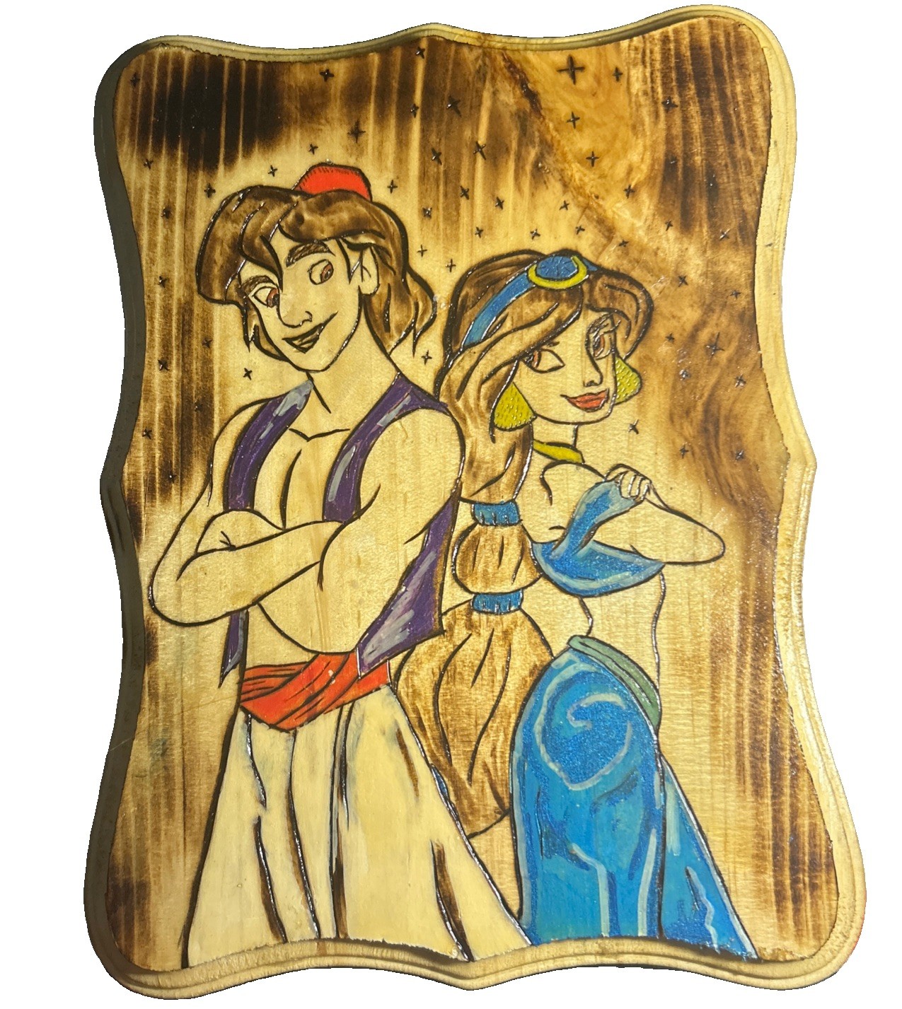 “ Arabian Nights” Pyrography-Solid Wood 9 X12 -Wood Burning-Wall Art-Handmade