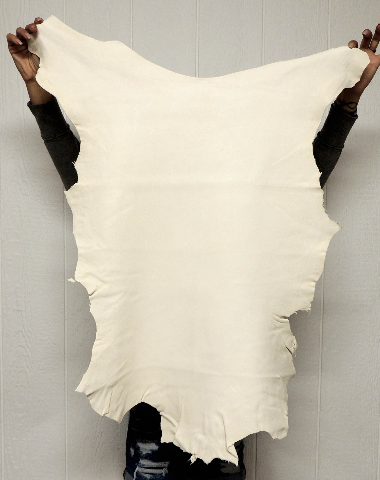 WHITE OIL TANNED BUCKSKIN Leather Hide for Native Crafts Clothing Bags Costumes