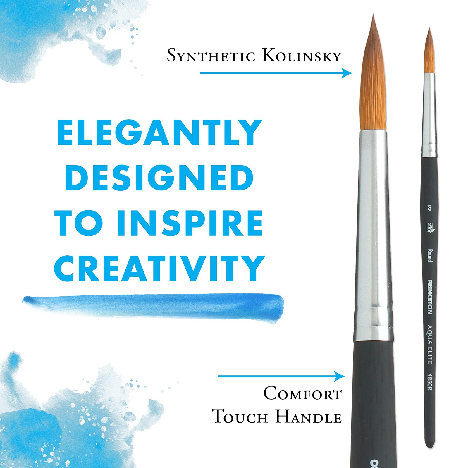 Princeton Aqua Elite, Series 4850, Synthetic Kolinsky Watercolor Paint Brush,…