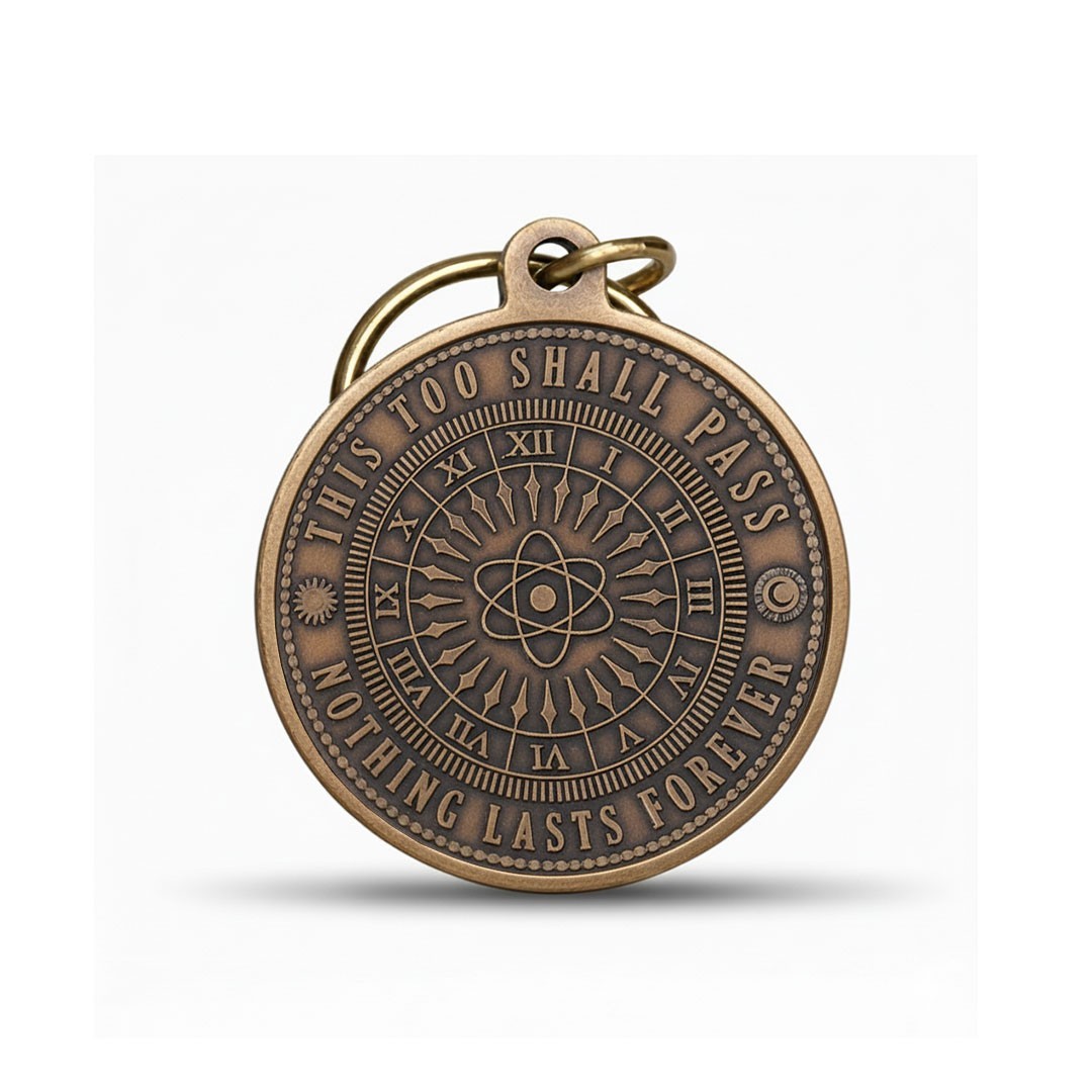 This Too Shall Pass Key Tag | Motivational Encouragement Gift Medallion