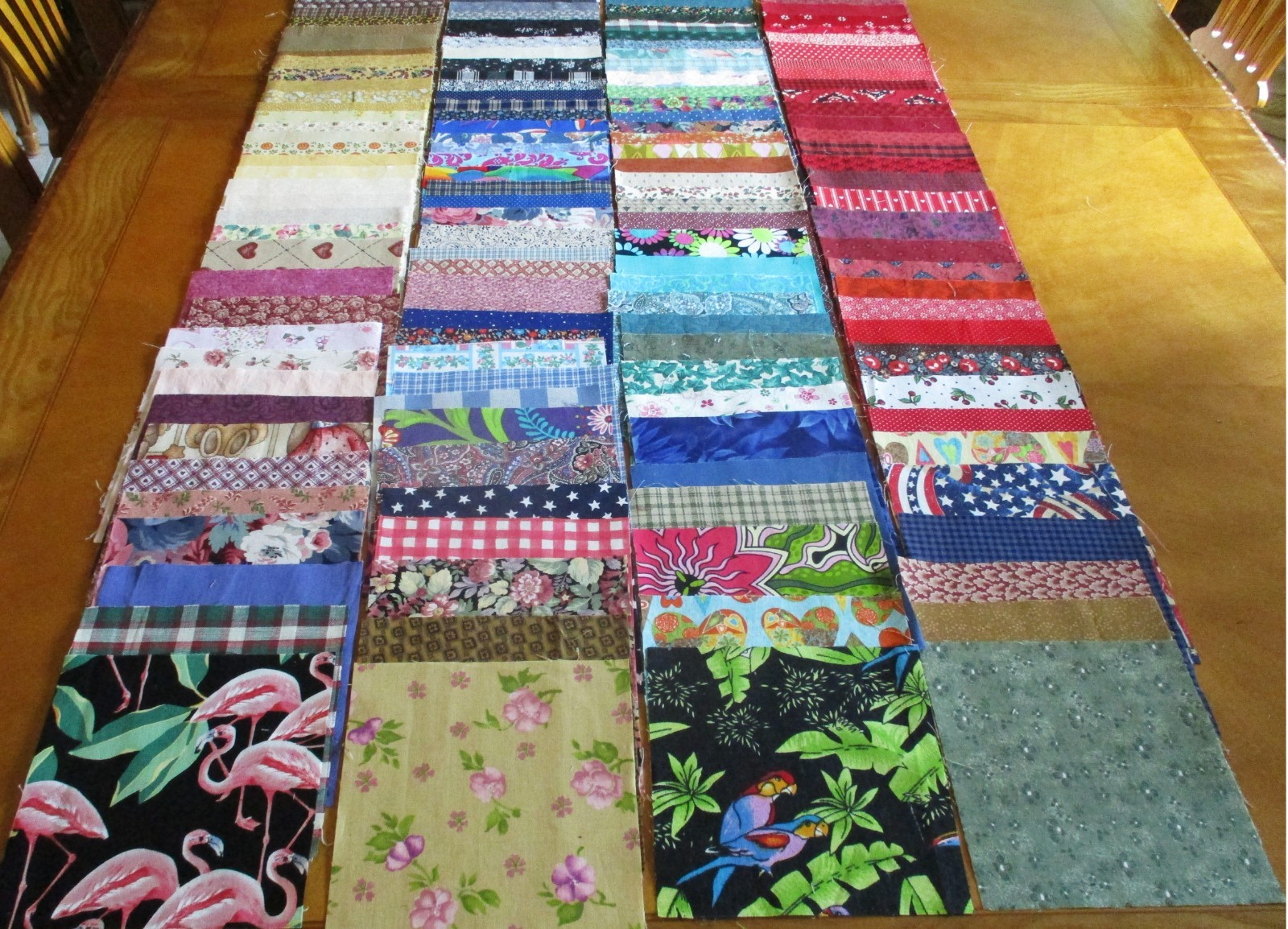140 squares 6 x 6 quilter fabric cotton red blue green earth prints bundle lot