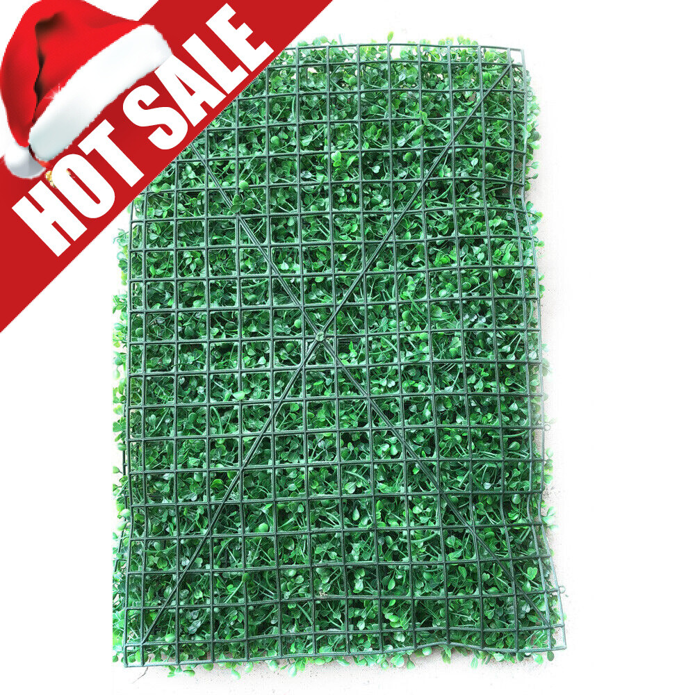 12pcs 24×16″ Artificial Boxwood Mat Wall Hedge Decor Privacy Fence Panel Grass