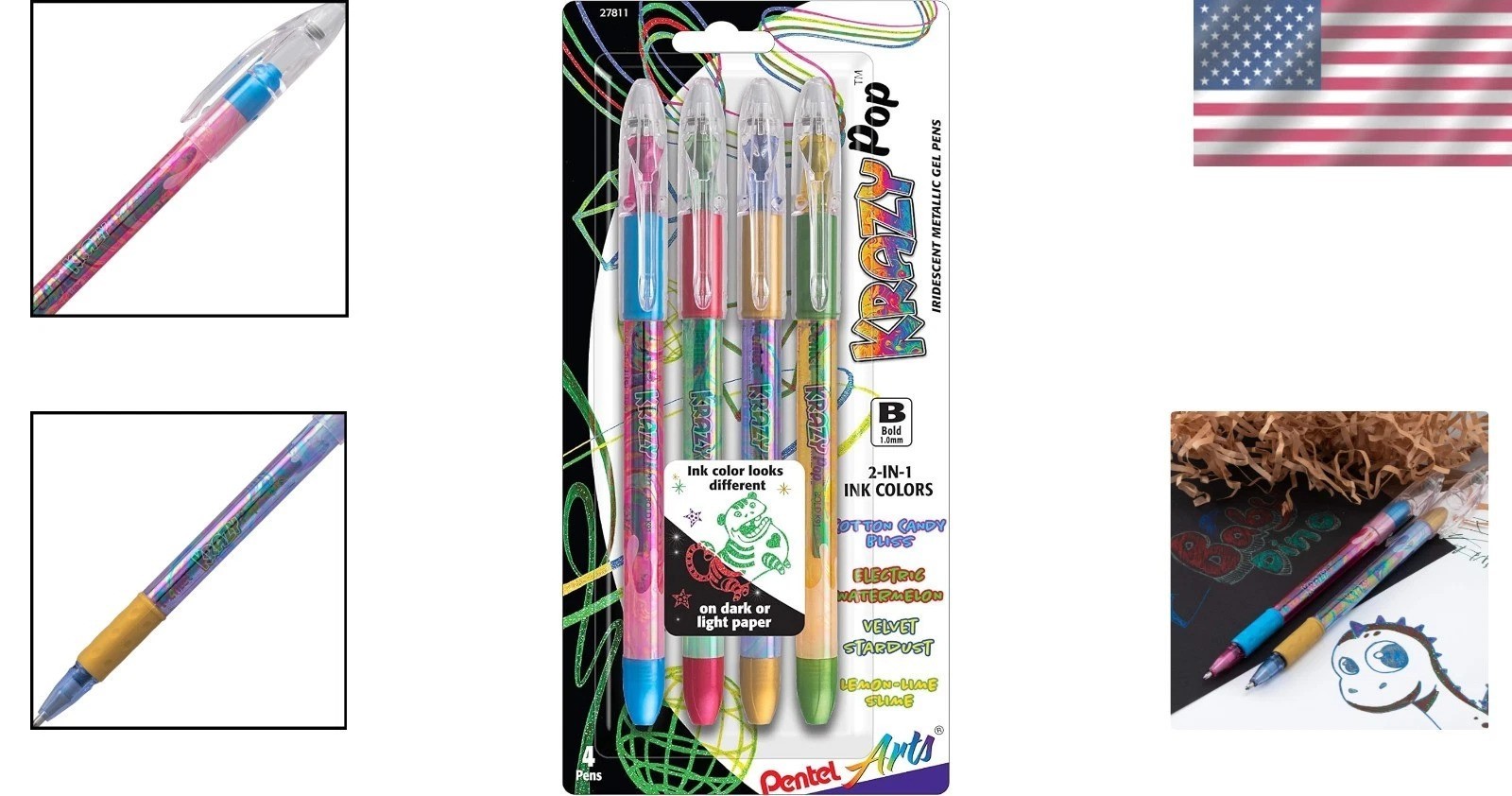 Vibrant Iridescent Gel Pen Set – Bold 1.0mm Lines, Perfect for Art & Writing