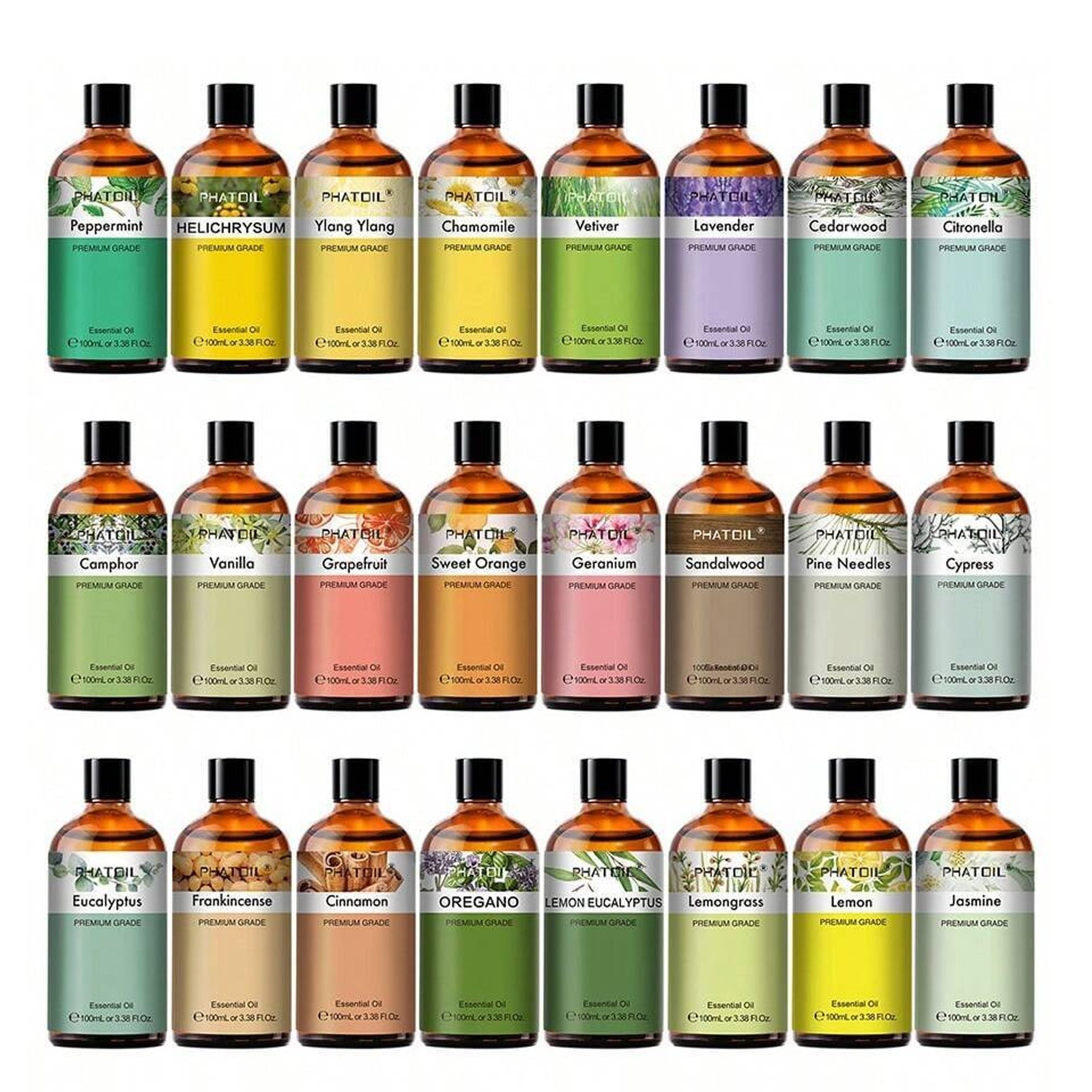 100 ml Essential Oil, Pure Natural -Therapeutic Grade w/Dropper -For Humidifier