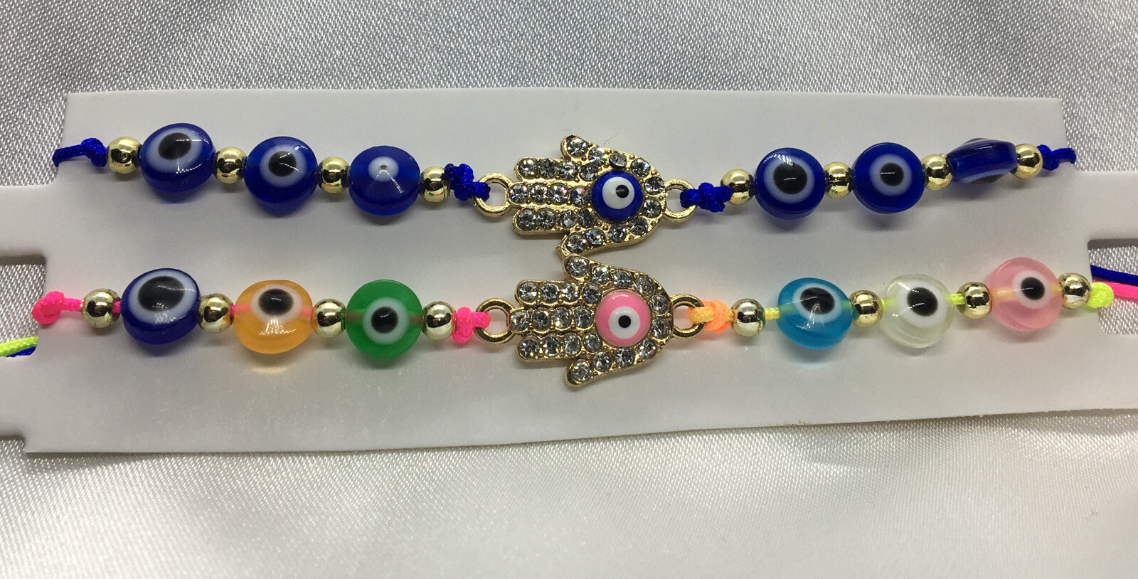 2 PC Evil Eye Bracelets Set Jewelry Unisex Bead Charm String Knot Bracelet 1742