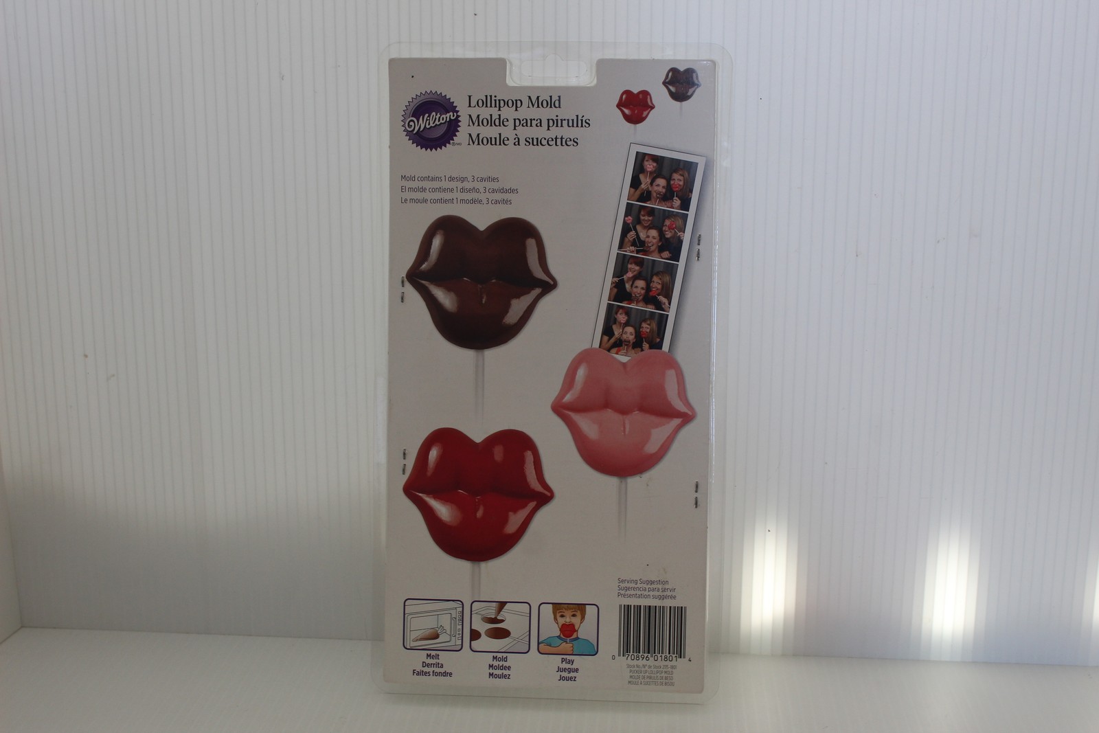 Wilton Pucker Up Lips Lollipop Candy Mold – 3 Cavity Plastic Mold for Chocolate