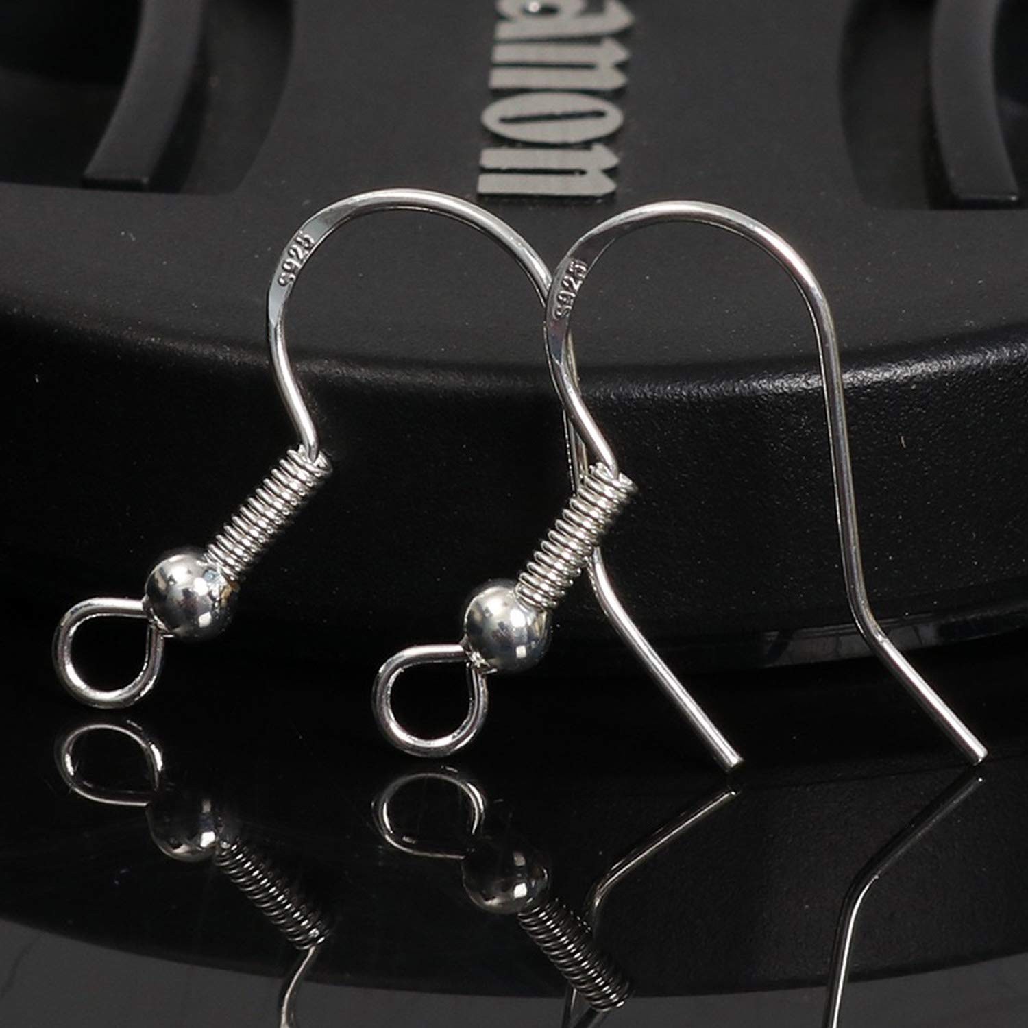 100 PCS / 50 Pairs 925 Sterling Silver Earring Hooks, Hook Ear Wires with 100…