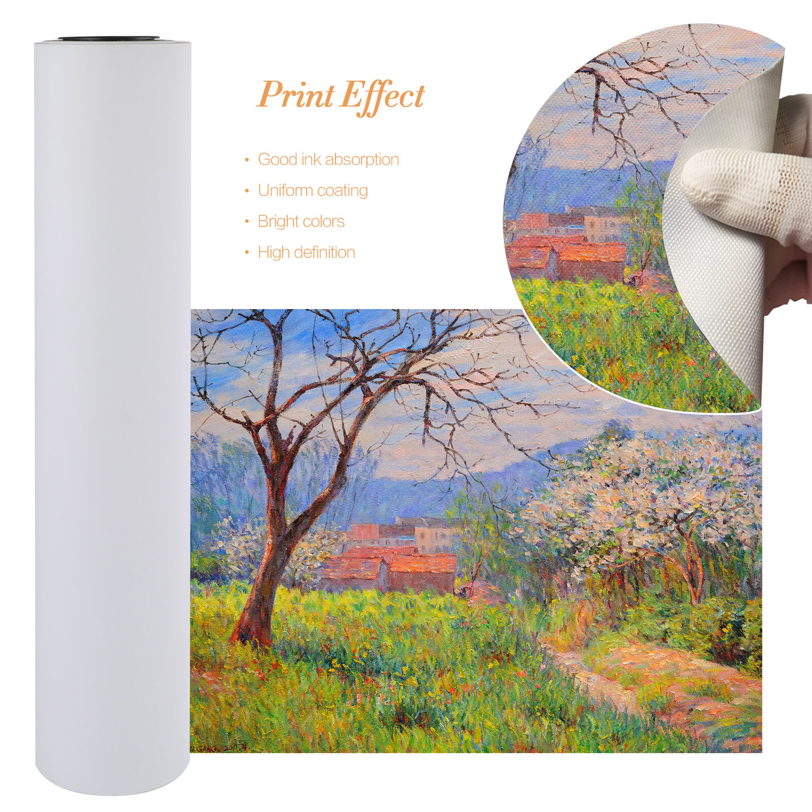 100FT Premium Polyester Canvas Roll Waterproof Matte for Inkjet Printer 24″ 36″