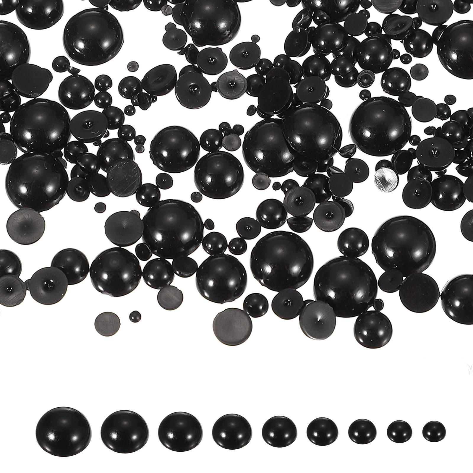 1000Pcs 2-10mm Mix Pearls, Black