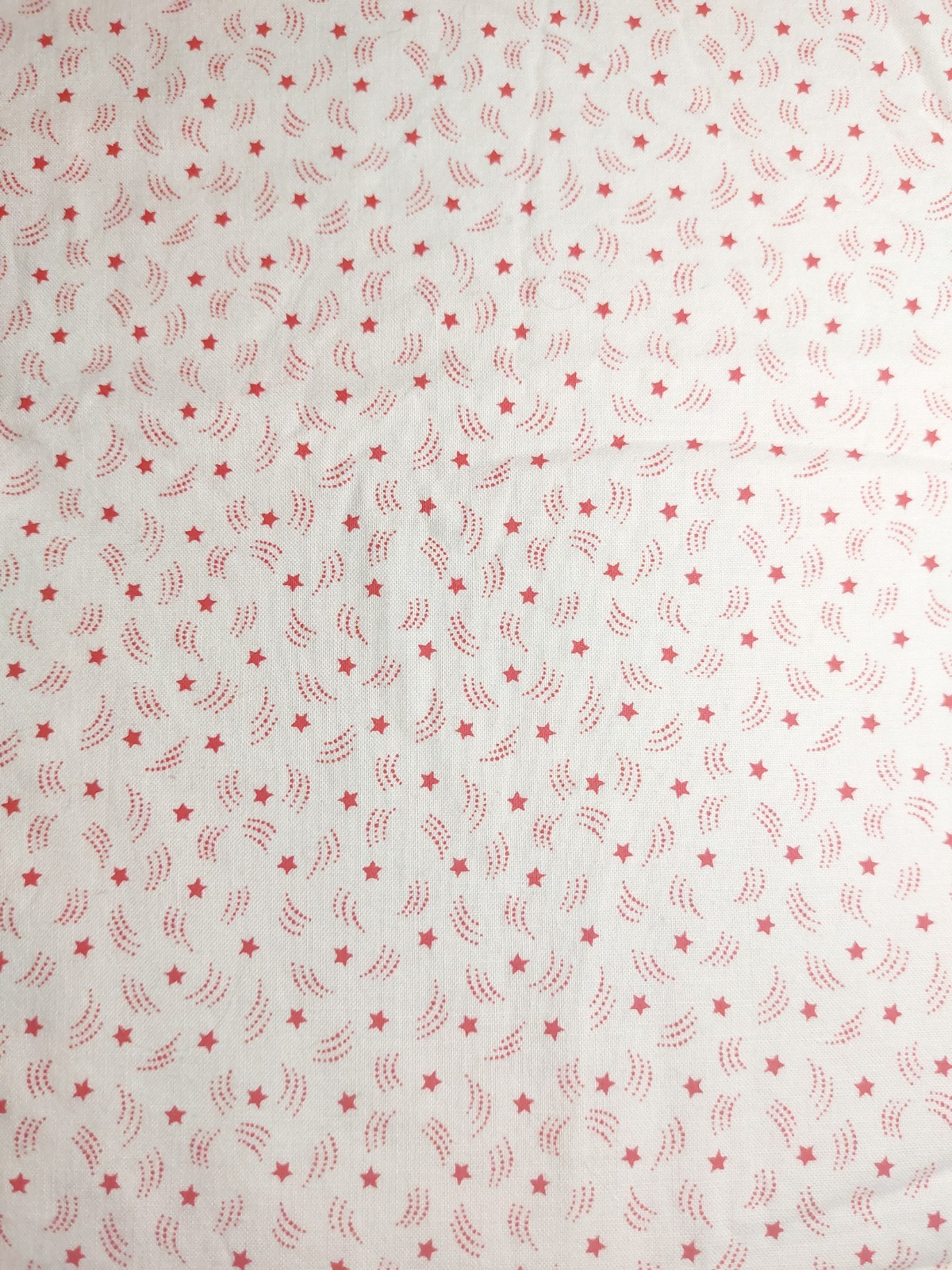 Vintage Small Shooting Stars Fabric White Quilting Cotton Cranston VIP 1 Yard