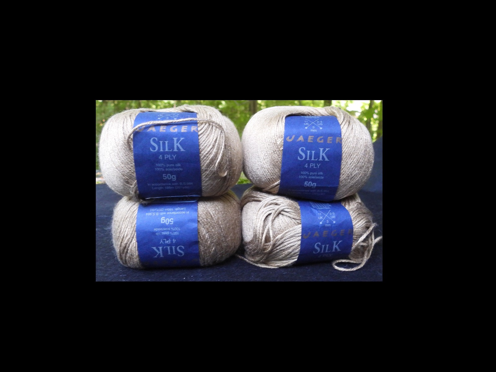 Jaeger 100% Silk Yarn 4 Ply Lot of 4 200 Grams 808 YardsShade 134 Light Finger