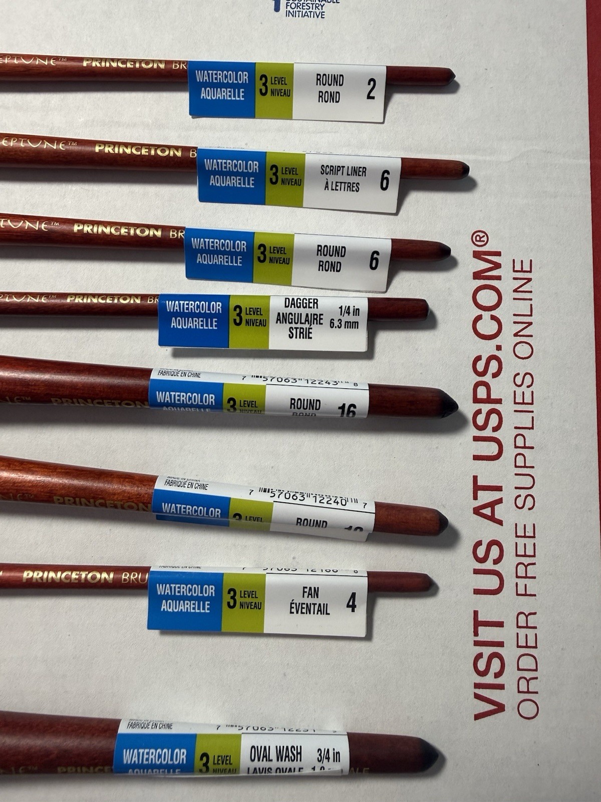 Princeton Neptune Synthetic Squirrel Watercolor Paint Brushes Lot of 20 NEW!!!