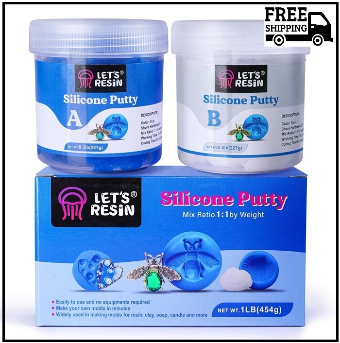 LET’S RESIN Silicone Putty,1LB/40A Silicone Mold Making Kit, Non-Toxic,Strong&Fl