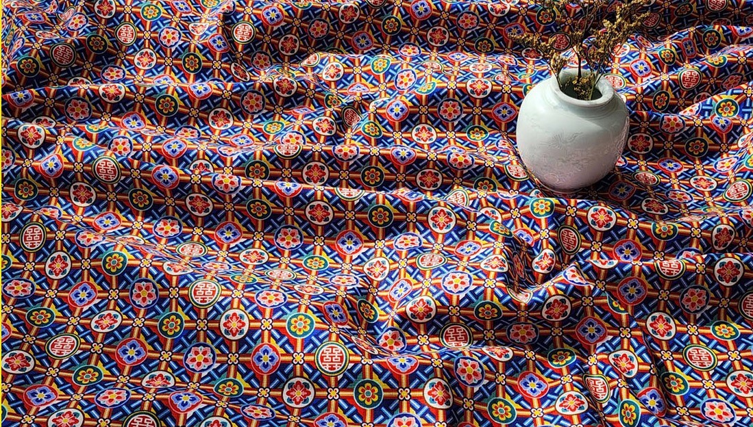 Korean Traditional Dancheong The Happy Patterned Fabric made in Korea BTHY