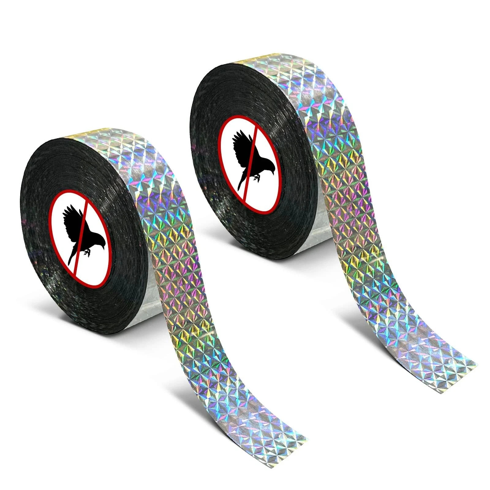 2 Rolls 300FT Reflective Bird Scare Tape Ribbon for Outdoor House Garden Patio