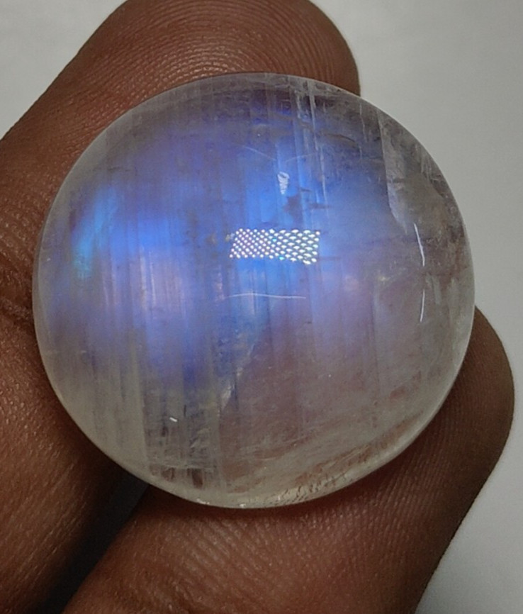 AAAAA Quality Natural Rainbow Moonstone Cabochon Round Shape Loose Gemstone 23MM