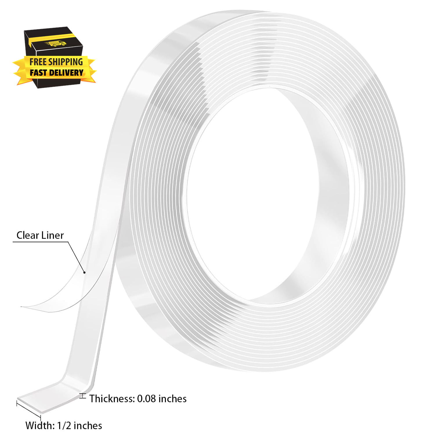 Nano Strong Mounting Adhesive Tape Double Sided Tape Heavy Duty Removable Clear