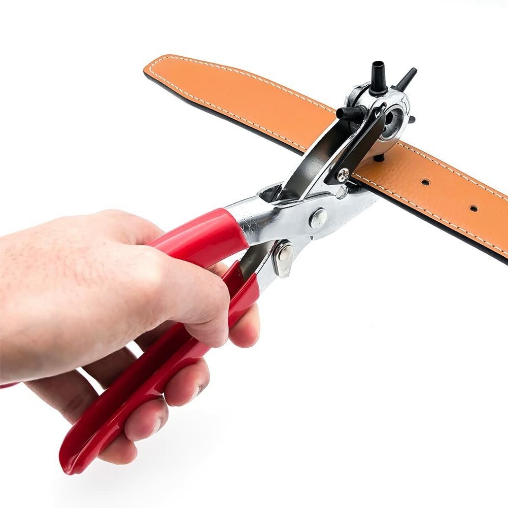 NEW Leather Hole Punch Belt Tool 6 Sizes Puncher Revolving Pliers Heavy Duty