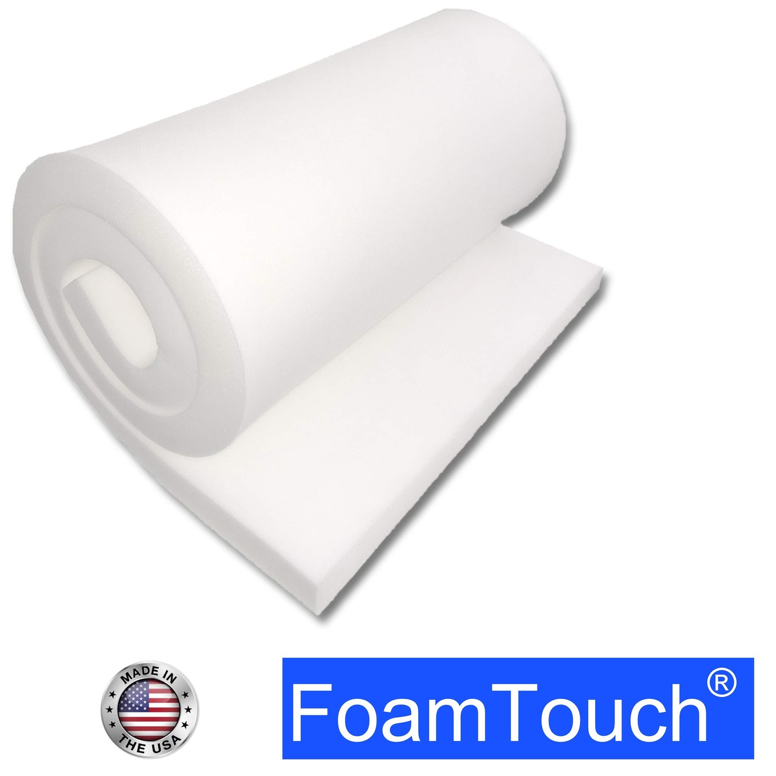 Upholstery Foam 2″ x 24″ x 72″ High Density Cushion, white