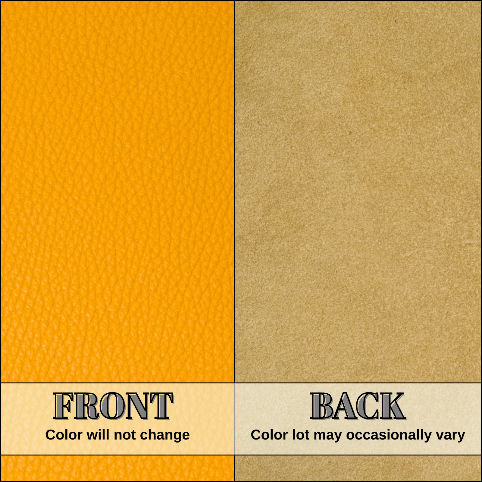 Golden Yellow Pebble Grain Chrome Tanned Leather Side Pieces 3-4oz Cowhide