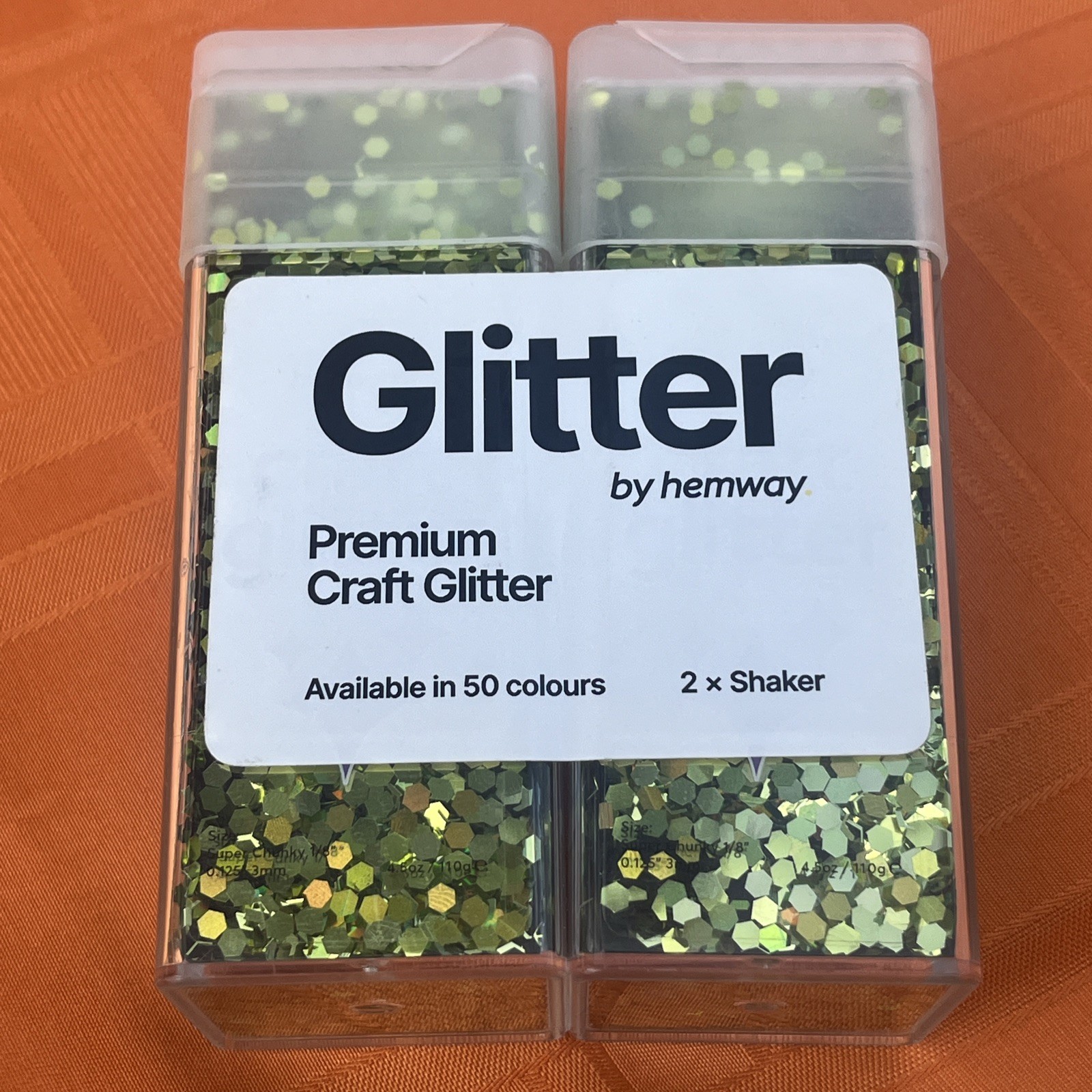 Lime Green Super Chunky Craft Glitter Shaker 110g Hemway Art 2pcs 1/8″ 3MM