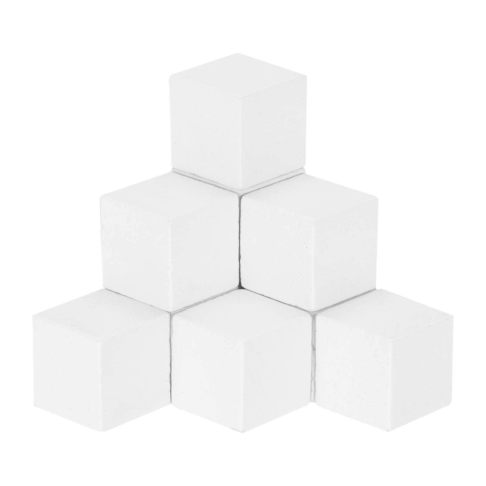 50Pcs Wooden Cube 2cm Square White Natural Solid Wood Crafts Blocks