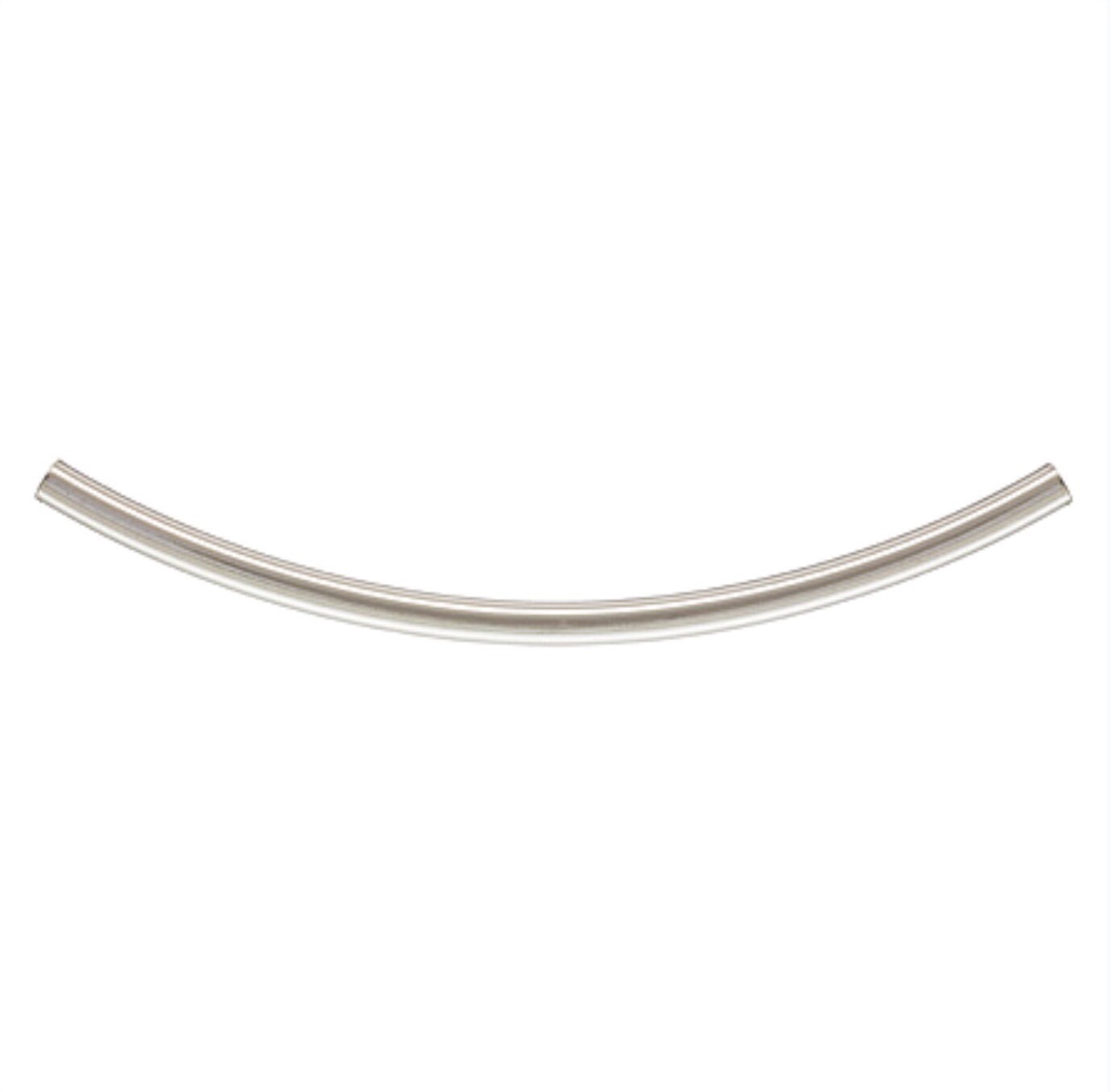 1x 925 Sterling Silver 3x69mm Curved Tubes #5625-9