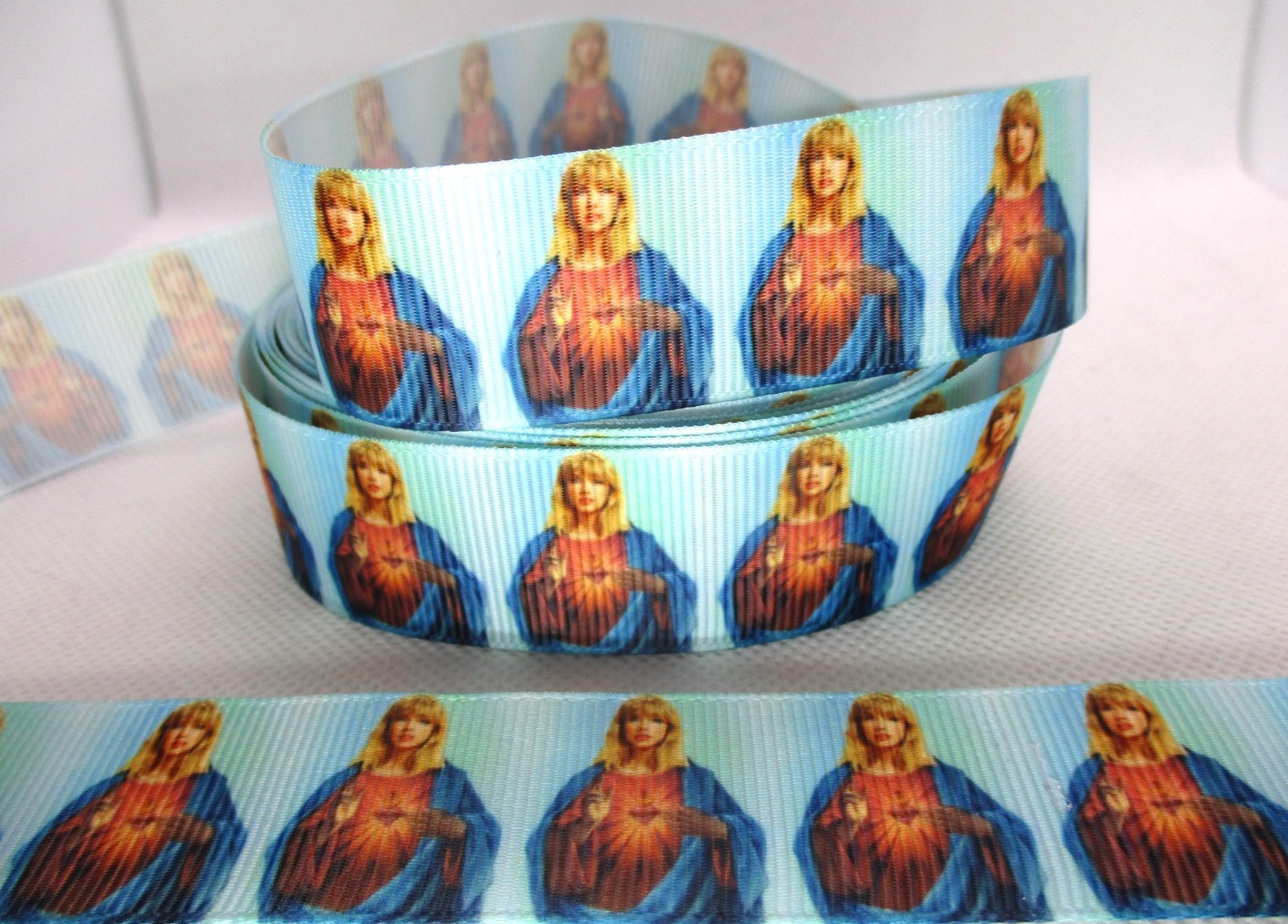 Taylor Swift as Jesus 1″ Grosgrain Ribbon ~YOUR CHOICE 5 or 10 Yards Swifties
