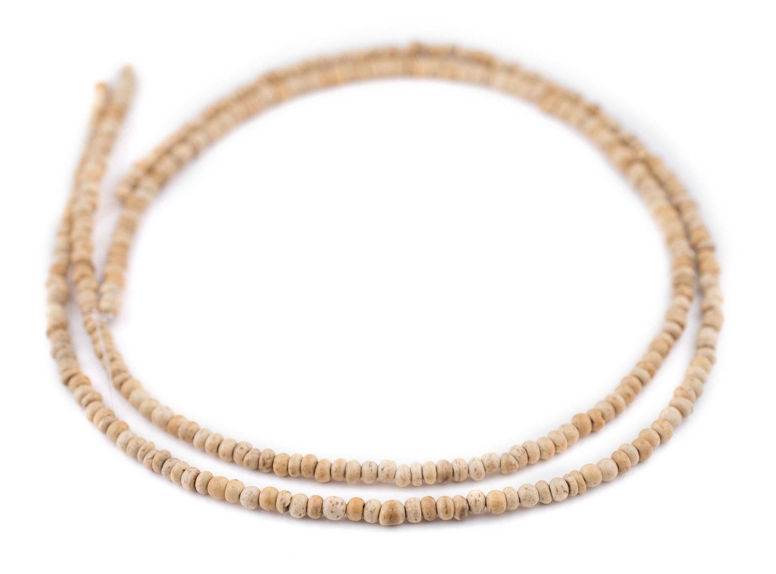 Cream Nugget Coconut Shell Beads 3-4mm Brown Seed Wood 15 Inch Strand