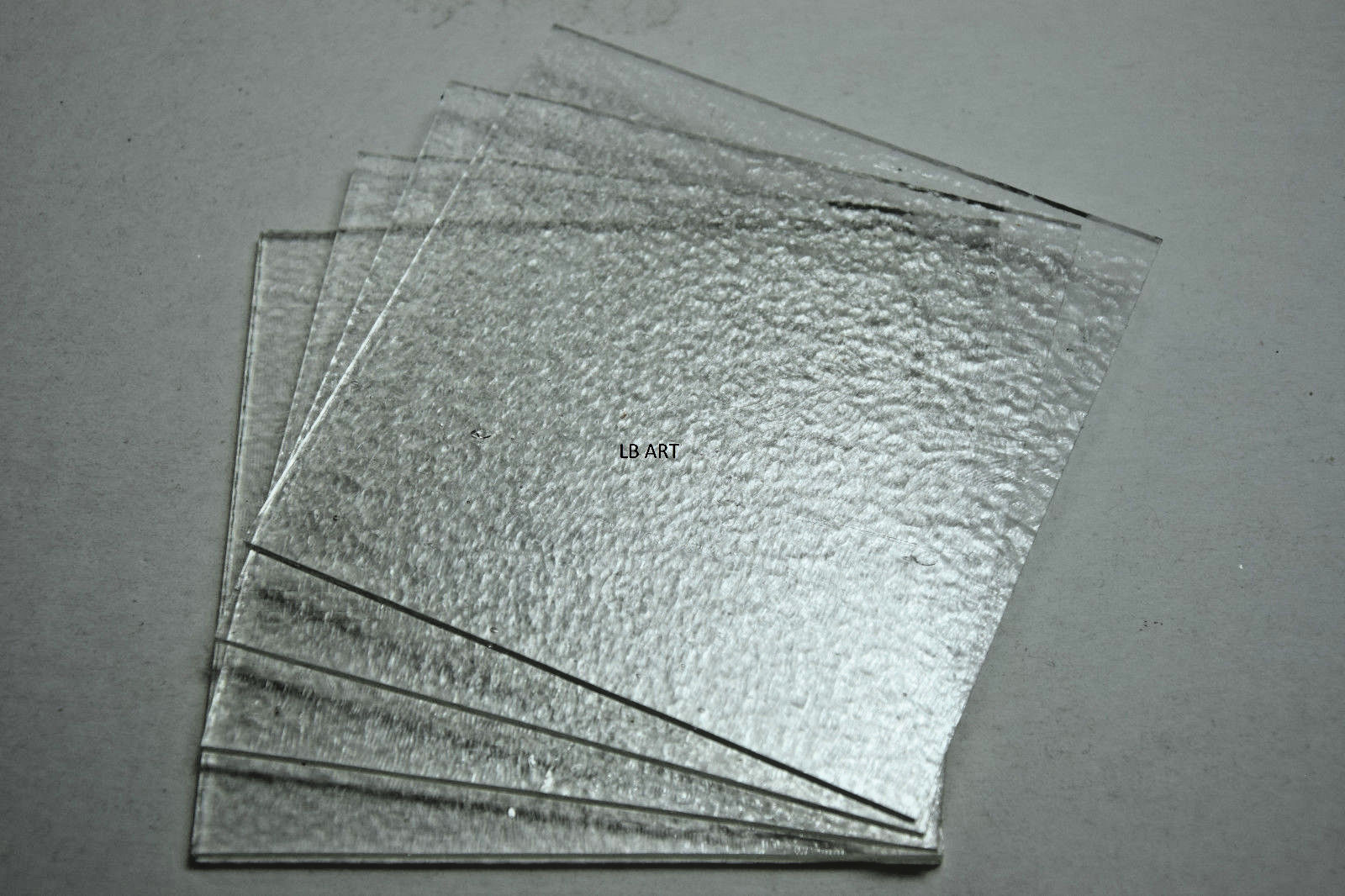 4 PIECES 3mm CLEAR 3″x 3″ BULLSEYE GLASS SQUARES TILES 90 COE TESTED COMPATIBLE