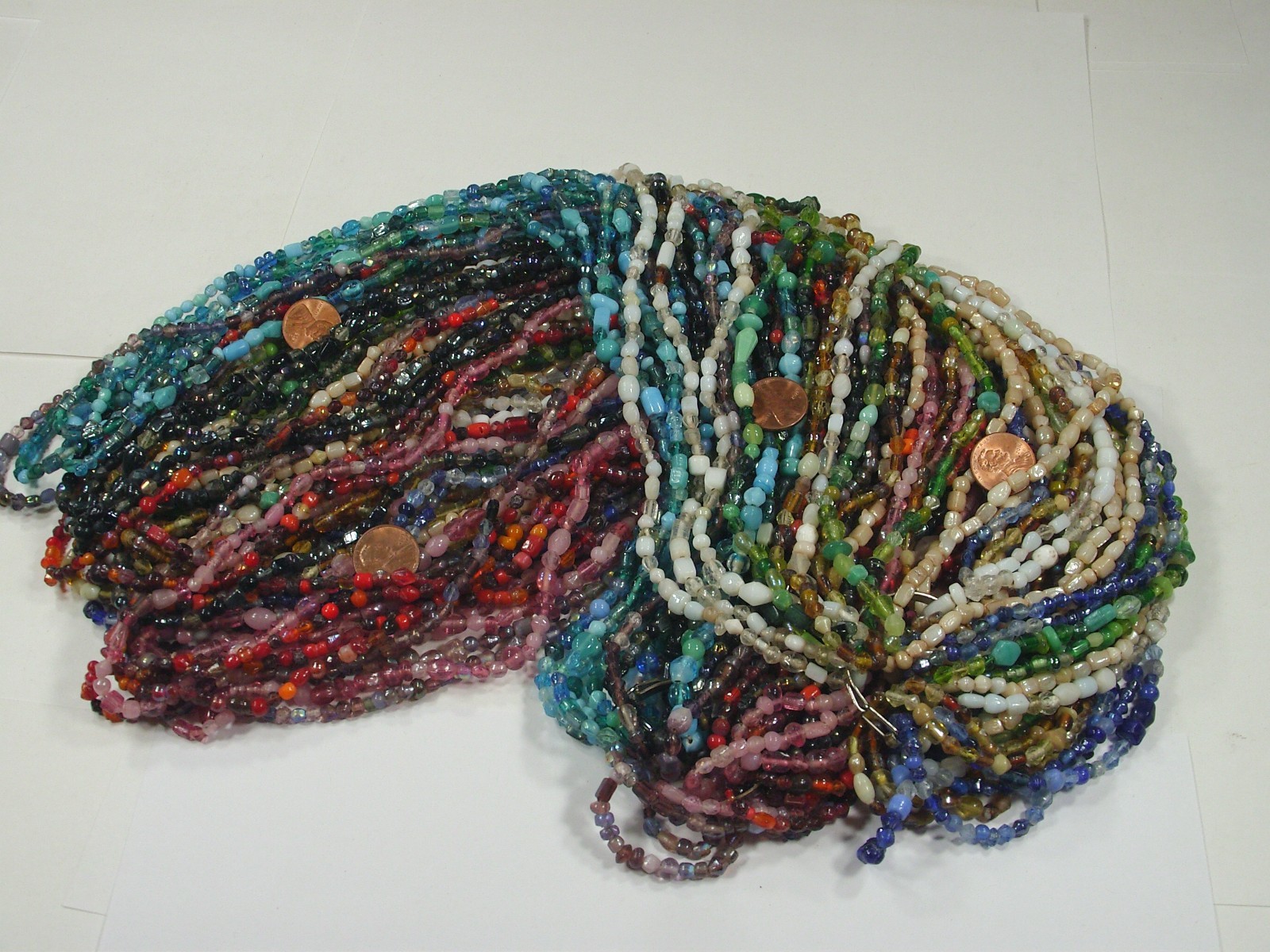 2 Pounds Assorted Colors India Handmade Glass Spacer Beads Bulk Lot (QKP-11) ⭐