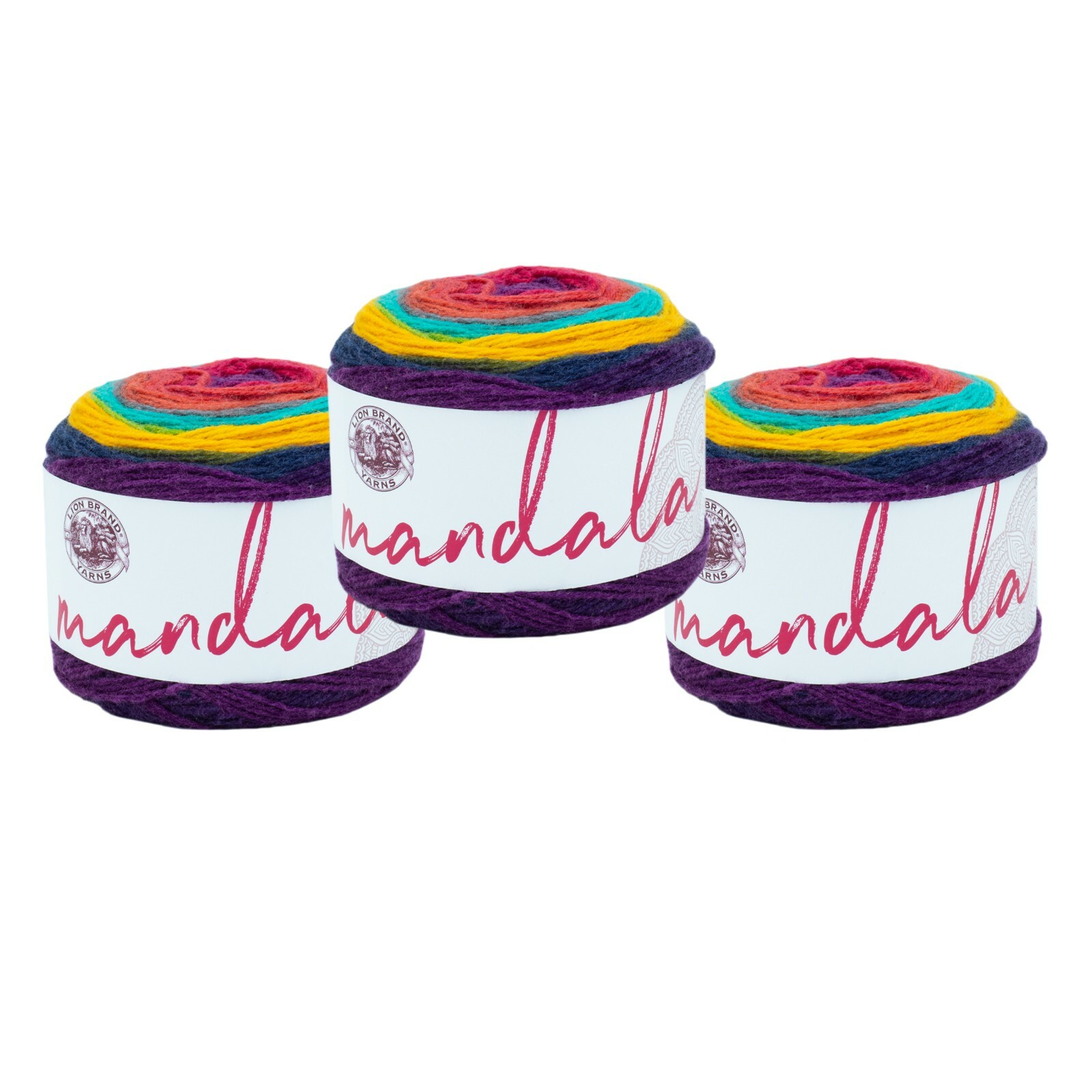 (3 Pack) Lion Brand Yarn 525-213W Mandala Yarn, Wizard