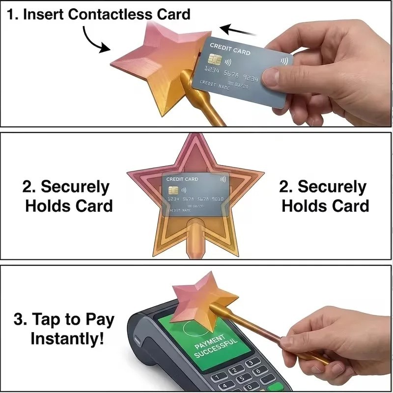 Magic Wand Tap to Pay Credit or Gift Card Holder- Multiple Colors! USA