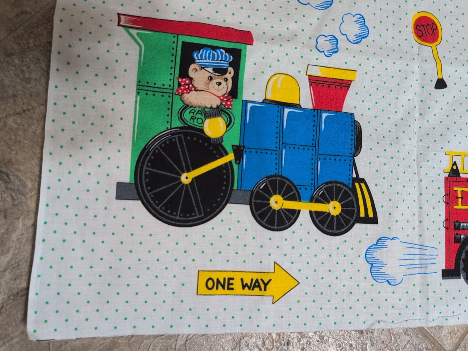 Vtg TRAINS, PLANES & AUTOMOBILES by Fabric Traditions Lot of 2 panels Quilt Kids